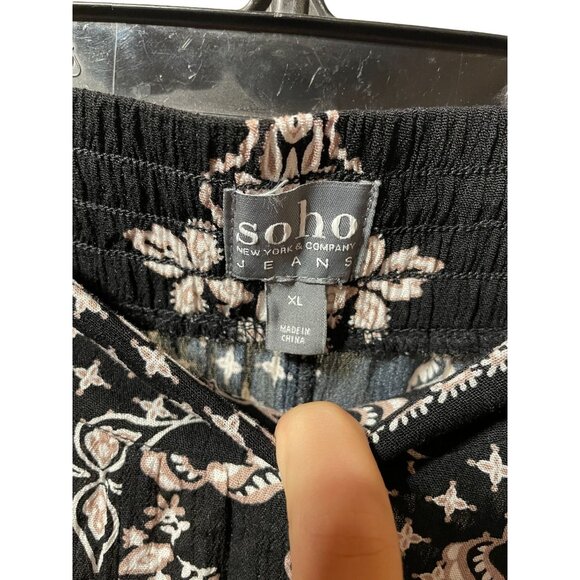 Soho by New York & Company Black Tan‎ Pattern Elastic Skirt - Picture 3 of 4